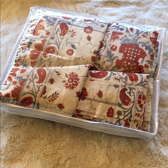 Lauren Ralph Lauren Red and Gray Floral Cotton Queen comforter cover - Picture 8 of 8